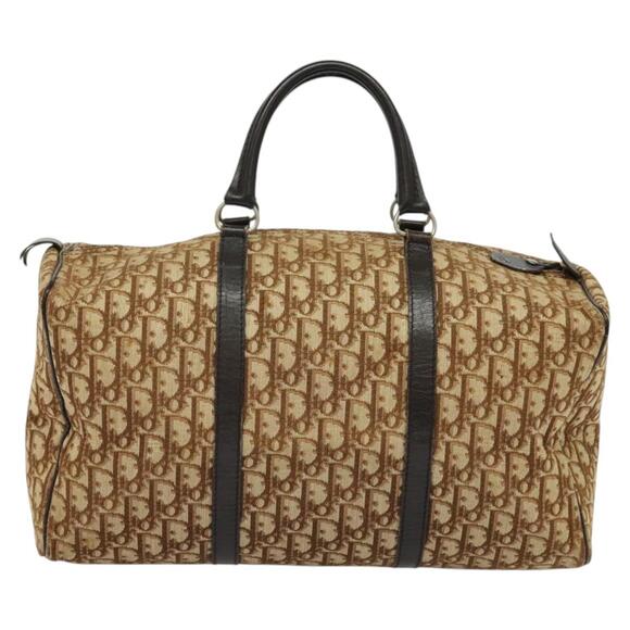 DIOR Trotter Canvas Boston Bag Brown Gold - Picture 3 of 12